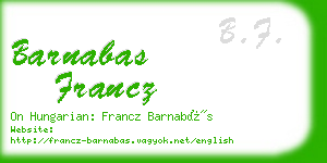 barnabas francz business card